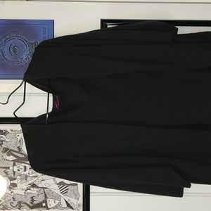 Black open cardigan